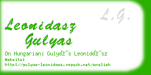 leonidasz gulyas business card